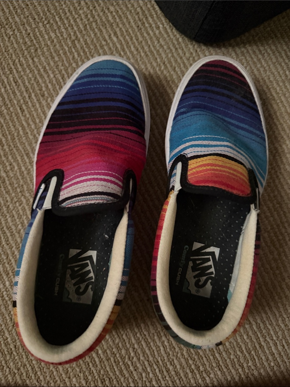 Vans Multicolor Stripe Slip-On Sneakers sz 7 - Picture 3 of 3
